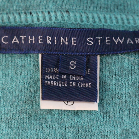 CATHERINE STEWART Gray & Turquoise Wool Jacket - Picture 8 of 8